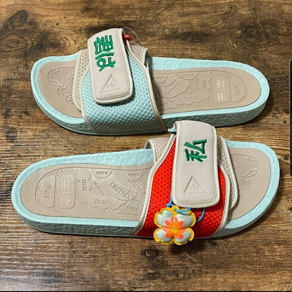 NWT Unisex Adidas x Pharrell Williams Chancletas HU Slides - Picture 7 of 12